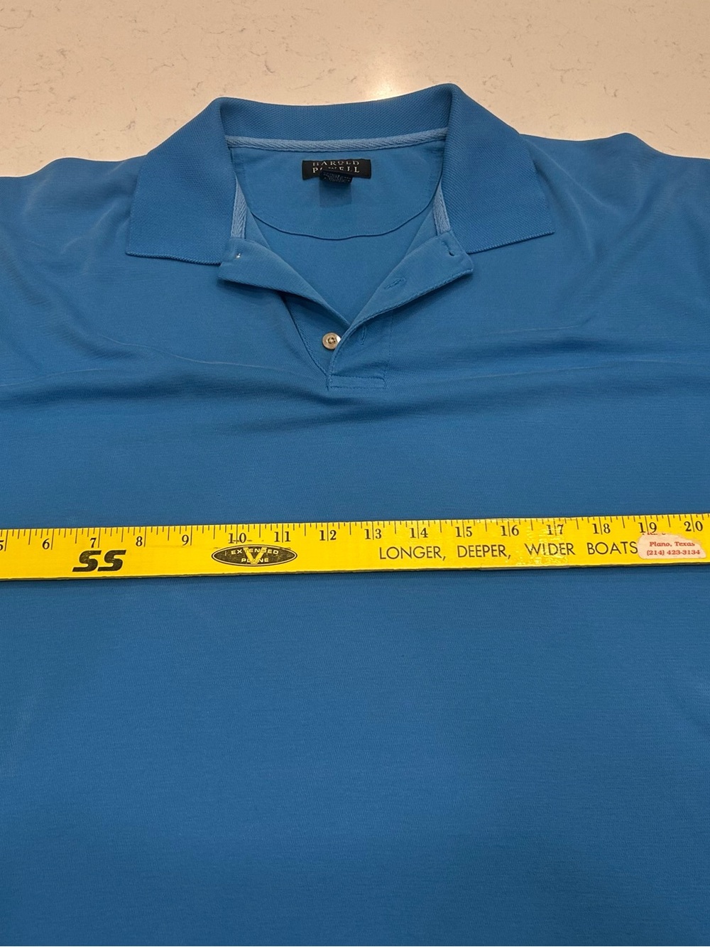 Harold's Teal-Blue Short Sleeve Polo - Picture 4 of 10